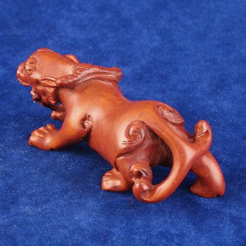 Handmade Boxwood Wood Netsuke Shout Beast NBW1638  