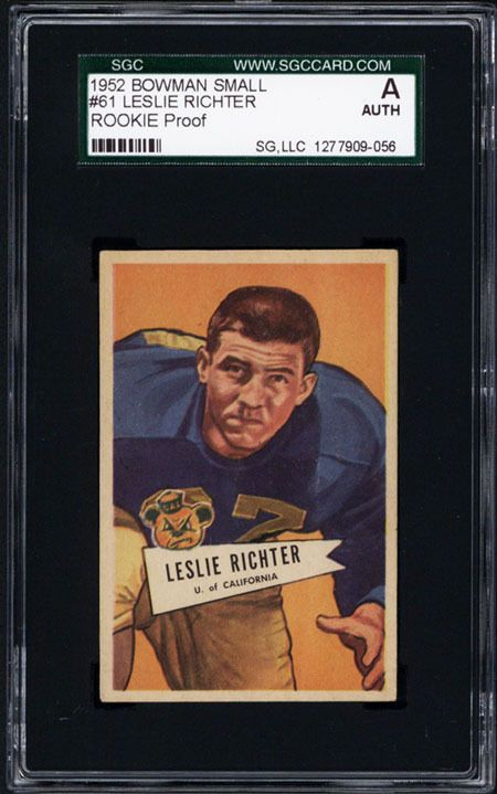 1952 Bowman Small #61 Les Richter HOF Rookie Proof SGC  