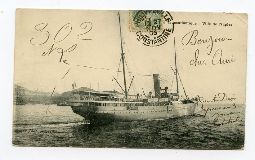 Algeria Philippeville Constantine 1906 Ship Postcard. Make multiple 