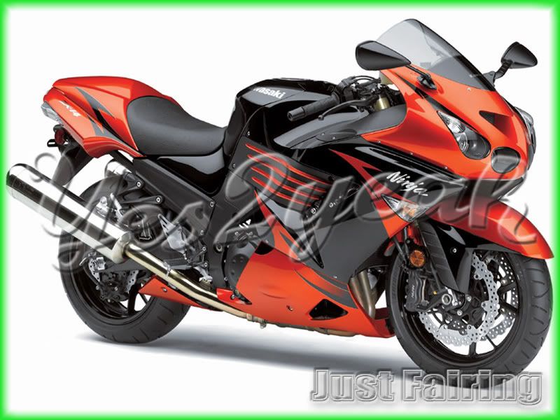 For Kawasaki ZX 14 ZZR1400 06 07 Orange Black Fairing  