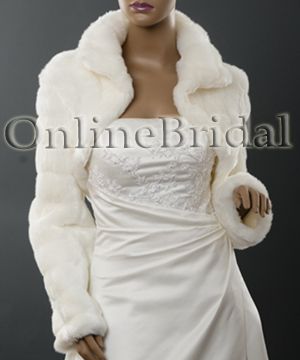 Faux fur wedding bolero jacket shrug coat Sz XS,S, M, L  