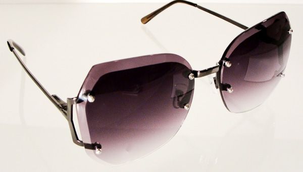 JEM Frameless Smoke Vintage 70s Sunglasses GunMetal  