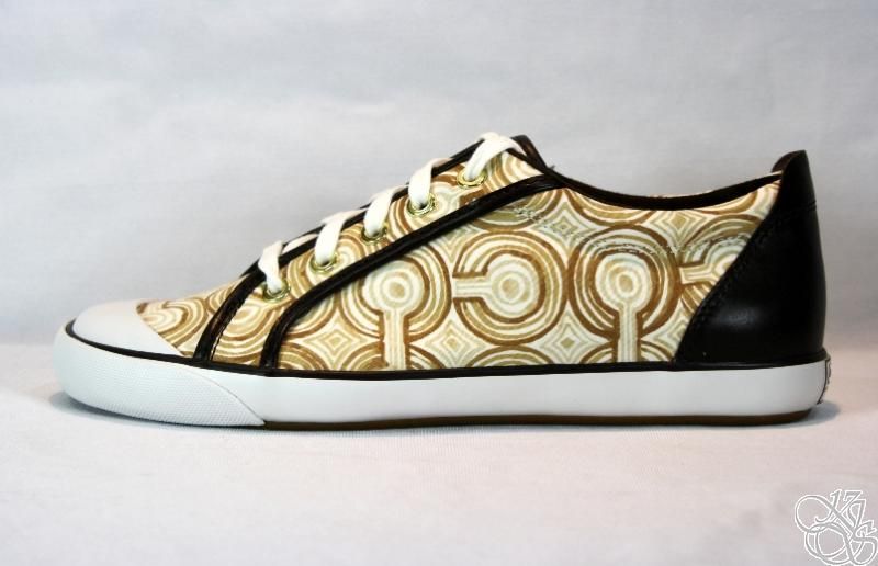 COACH Barrett Op Art Swirl Chestnut Sneakers Womens Shoes New A1052 