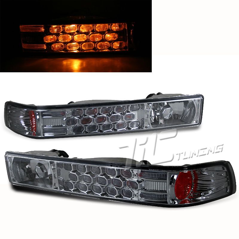 1998 2004 CHEVY S10 BLAZER PICKUP DIAMOND SMOKE LED STYLE BUMPER LIGHT