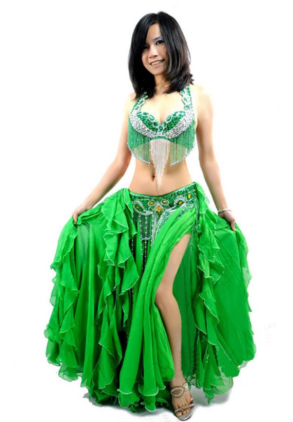 C91809 Sexy Belly Dance Costume Set Top & Belt Multicolor S M L XL 