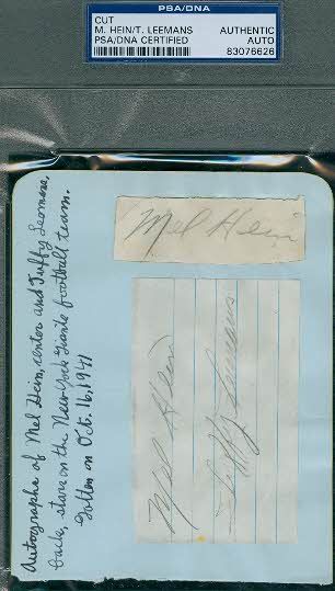 TUFFY LEEMANS MEL HEIN ALBUM PAGE PSA/DNA AUTOGRAPH  