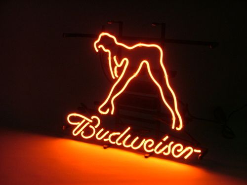 BUDWEISER BUD LIGHT GIRLS BEER BAR PUB NEON LIGHT SIGN  