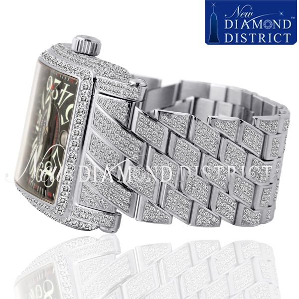 34.75CT TOTAL PAVE SET FULL DIAMOND FRANCK MULLER KING CONQUISTADOR 