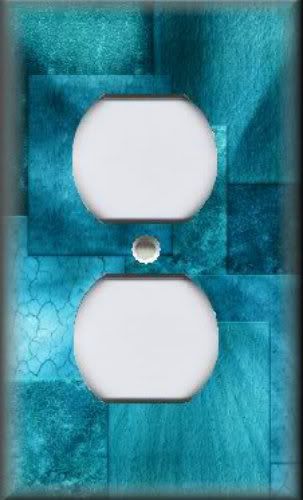 Light Switch Plate Cover   Wall Decor   Turquoise Blue Hues  