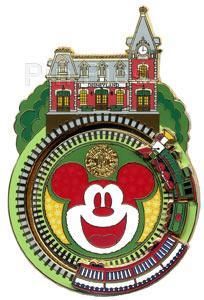 Boxed✿JUMBO Disney Pin LE✿Disneyland Train Station✿Railroad 