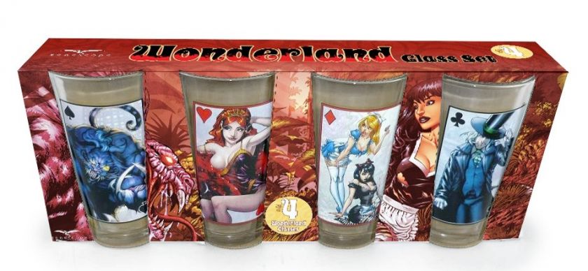 WONDERLAND PINT GLASS SET BY ZENESCOPE ENTERTAINMENT  