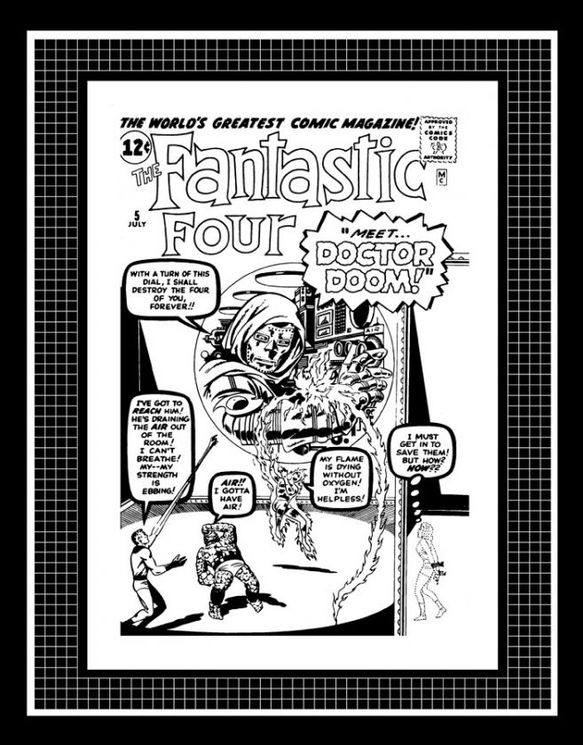 Jack Kirby Fantastic Four #5 Rare Production Art Cover  