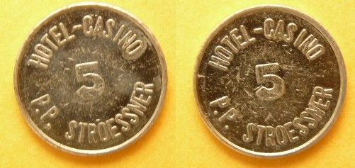 Military/Vietnam Token 5 Hotel Casino PP Stroessner  