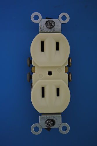 Leviton Ivory Duplex Receptacles 2 Pole,2 Wire 15A 125V  