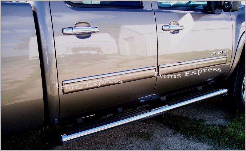 2009 2011 Chevy Silverado Crew Cab Body Side Molding  