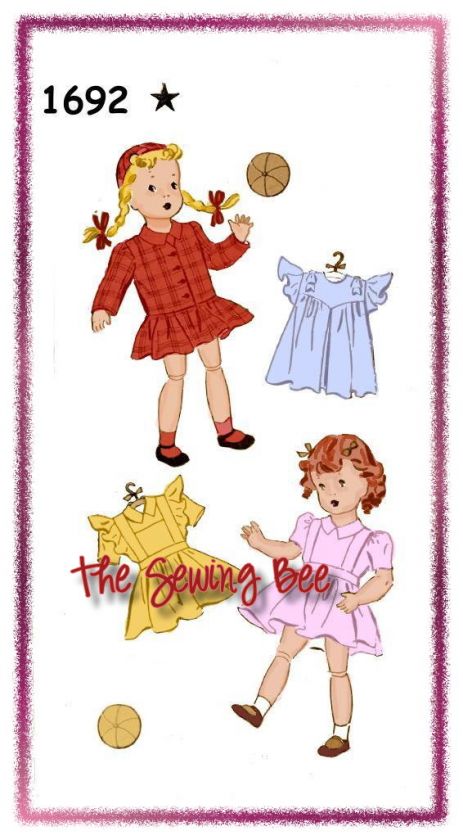 1692 Vintage Shirley Temple Doll Pattern clothes 16  