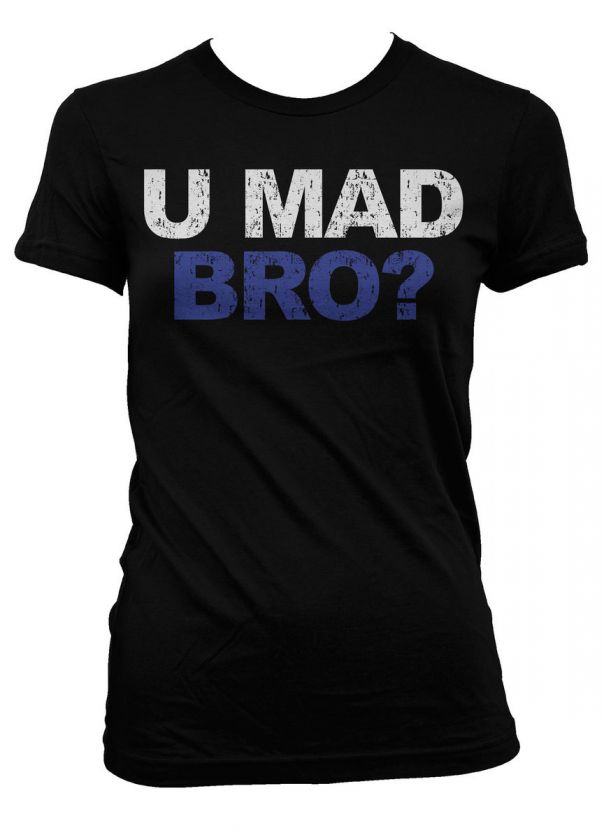 Mad Bro? College Party Humor Silly Hilarious Funny Graphic Juniors T 