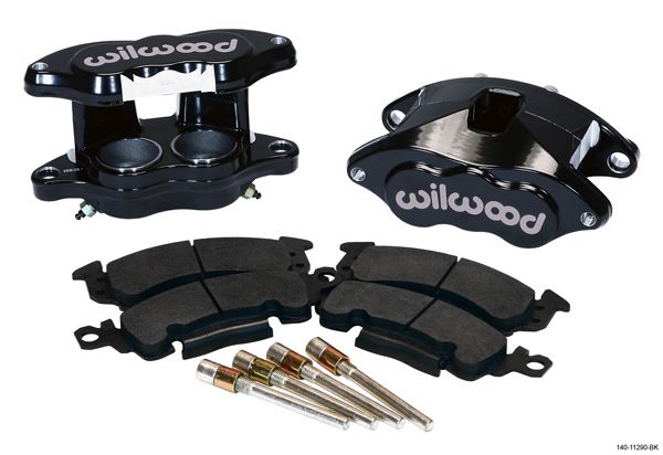 WILWOOD D52 BRAKE CALIPER & PAD SET W/PINS,FRONT,1.28,BLACK,BIG GM 