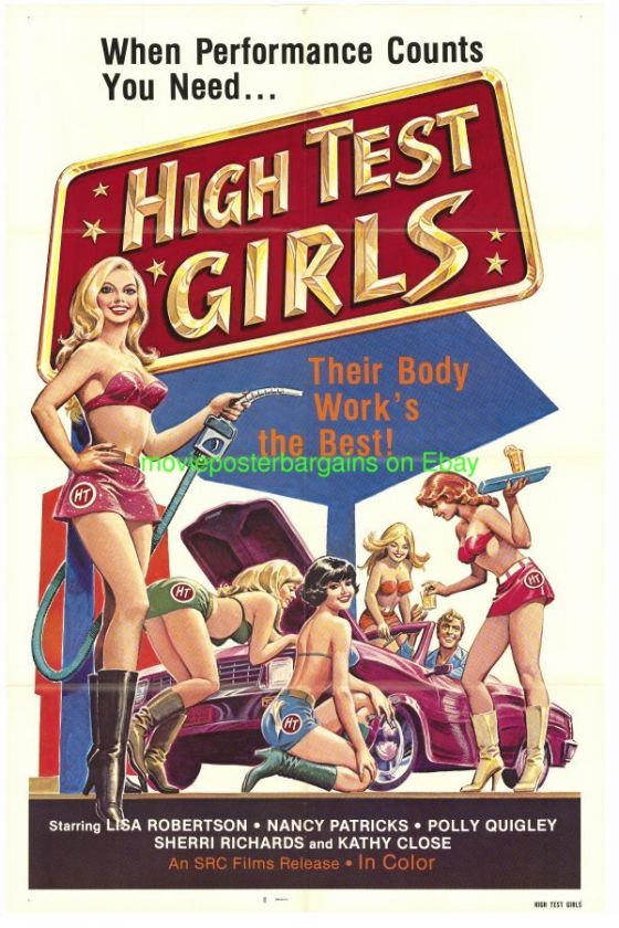 HIGH TEST GIRLS MOVIE POSTER 27x41 FOLDED ORIG. 1970S  