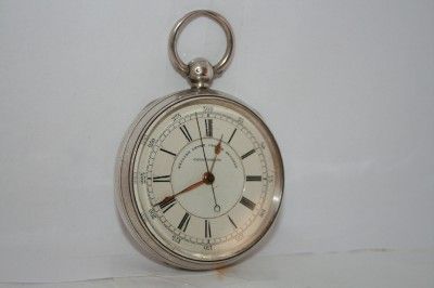 SILVER ENGLISH LEVER CHRONOGRAPH POCKET WATCH CH 1898  