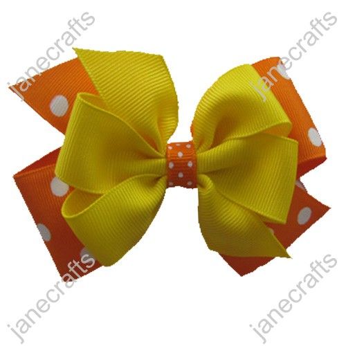 Two Tone Colors Large Double Layered Bows/Wholesale 