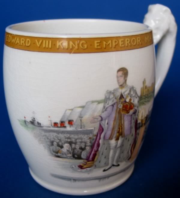 1937 Thomas Goode   King Edward VIII Coronation Lion Handle Mug  