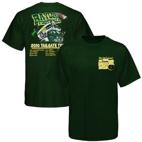 Baylor Bears Green 2010 Football Schedule Tailgate T shirt   M  