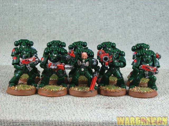 25mm Warhammer 40K WDS painted Dark Angels Tactiacl Squad y94  