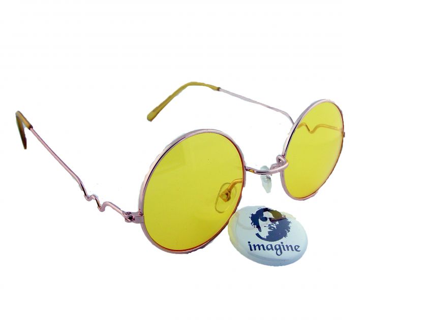 IMAGINE PIN SHOWING JOHN LENNON WEARING SUN GLASSES Y  