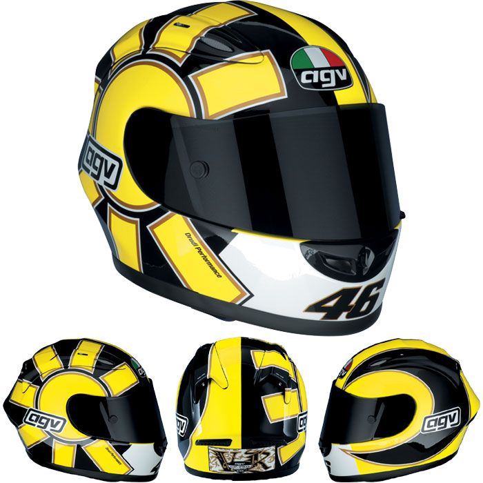 AGV XR 2 XR2 Rossi Gothic Yellow Black Helmet Medium MD  