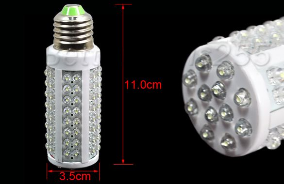 7W 360° 108 LED Corn Ligh Bulb Lamp Cold White 100 120V  