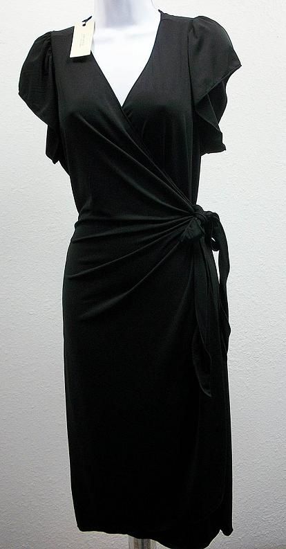 STUDIO M/LEON MAX INC Womens Black Wrap Dress Size XL 9V00G52K NWT 