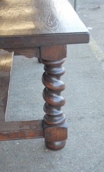 BRITISH OAK FARM REFECTORY TABLE BARLEY TWIST LEGS  