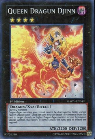 1x Queen Dragun Djinn GAOV EN049 1st Edition M/NM Yu Gi Oh  