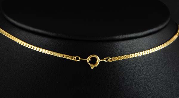 14kt Gold Ep Victorian Link Chain Necklace w/ Clear 2Ct Pear Cz  