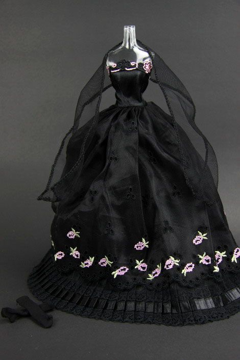 D2640 BN Black Handmade Evening Dress for Barbie FR  