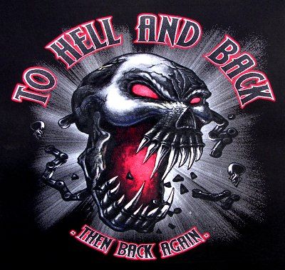 TO HELL BACK EVIL SKULL BIKER SWEATSHIRT T SHIRT X12  