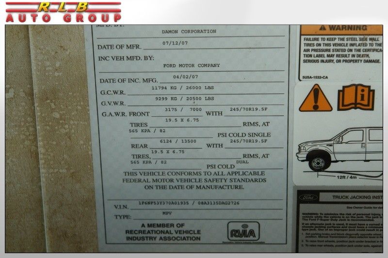 2007 Damon Daybreak 3135 Motorhome Low Miles Thousands Below 