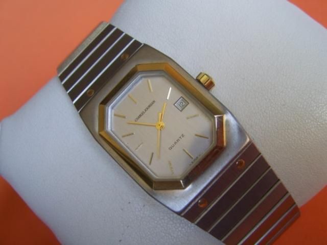 NOS 70S CHARLES JOURDAN PARIS GENTS QUARTZ WATCH SS  