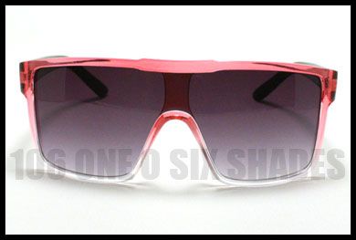 MENS Fashion Sunglasses Flat Top Oversized Squared Shades 2 Tone PINK 