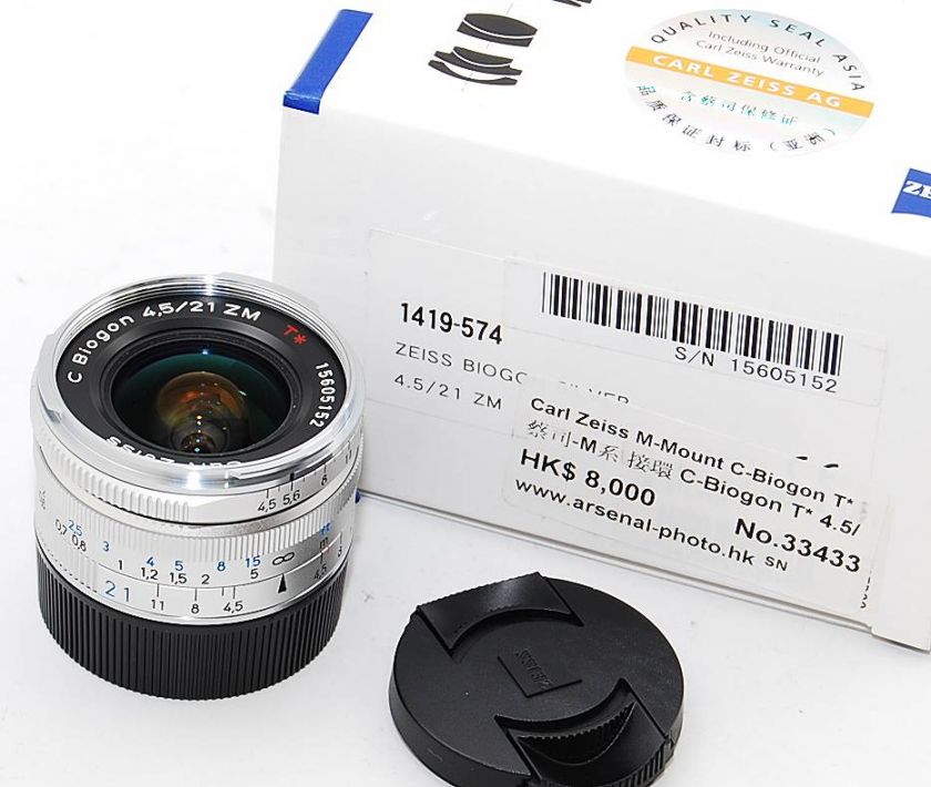 Carl Zeiss M Mount C Biogon T* 4.5/21 ZM lens silver  