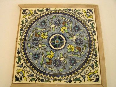 Mexican Talavera Tiles hand painted mosaic mural Birds Flowers Circle 