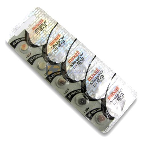 5X Maxell 377 SR626SW 1.55V Silver Oxide Watch Battery  