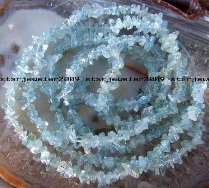 new small chip 3x6 3x7mm Natural Aquamarine baroque Beads 34 quality 