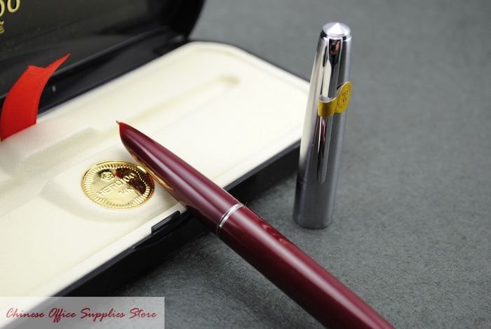 Hero 100 Fountain Pen 14K Gold F Nib Brand New(Red)  