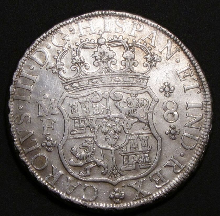 MEXICO CHARLES III PILLAR 8 REALES 1768 MoMF CHOICE AU  