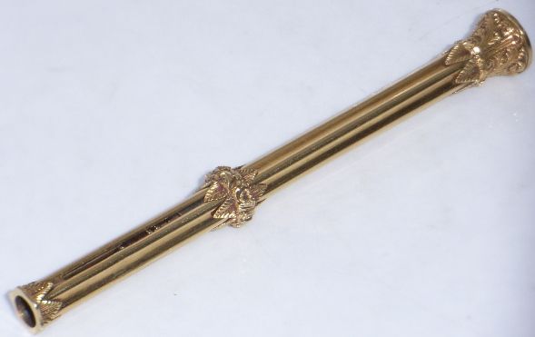 VICTORIAN GOLD SAMPSON MORDAN MAKERS MECHANICAL PROPELLING PENCIL SEAL 