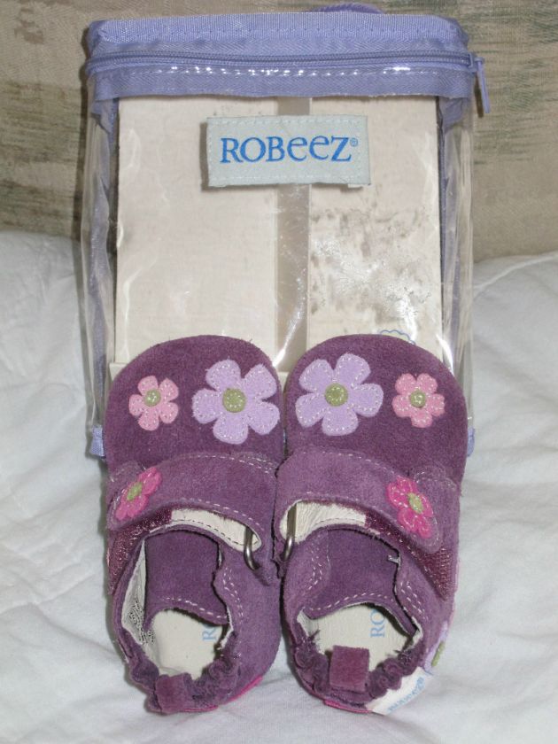 ROBEEZ BOOTIE GIRLS SIZE 2 US 3 6 MONTHS PURPLE NIB  