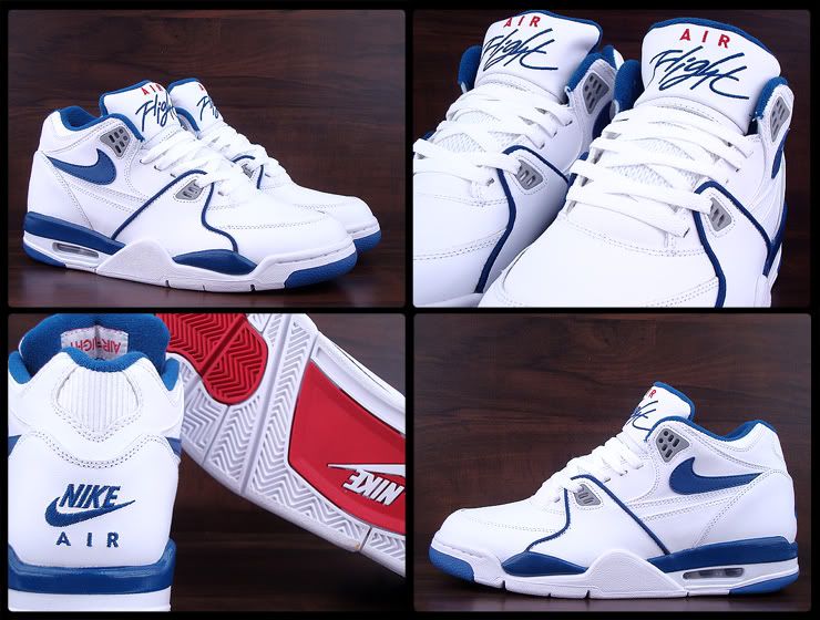 NIKE air flight 89 white dark royal blue size 8 us men shoes 306252 