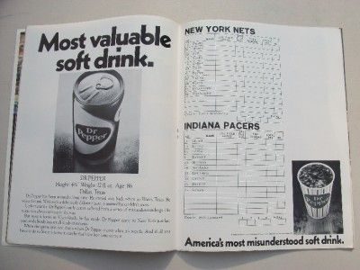 1972 ABA Basketball Championship Finals Program New York Nets Indiana 